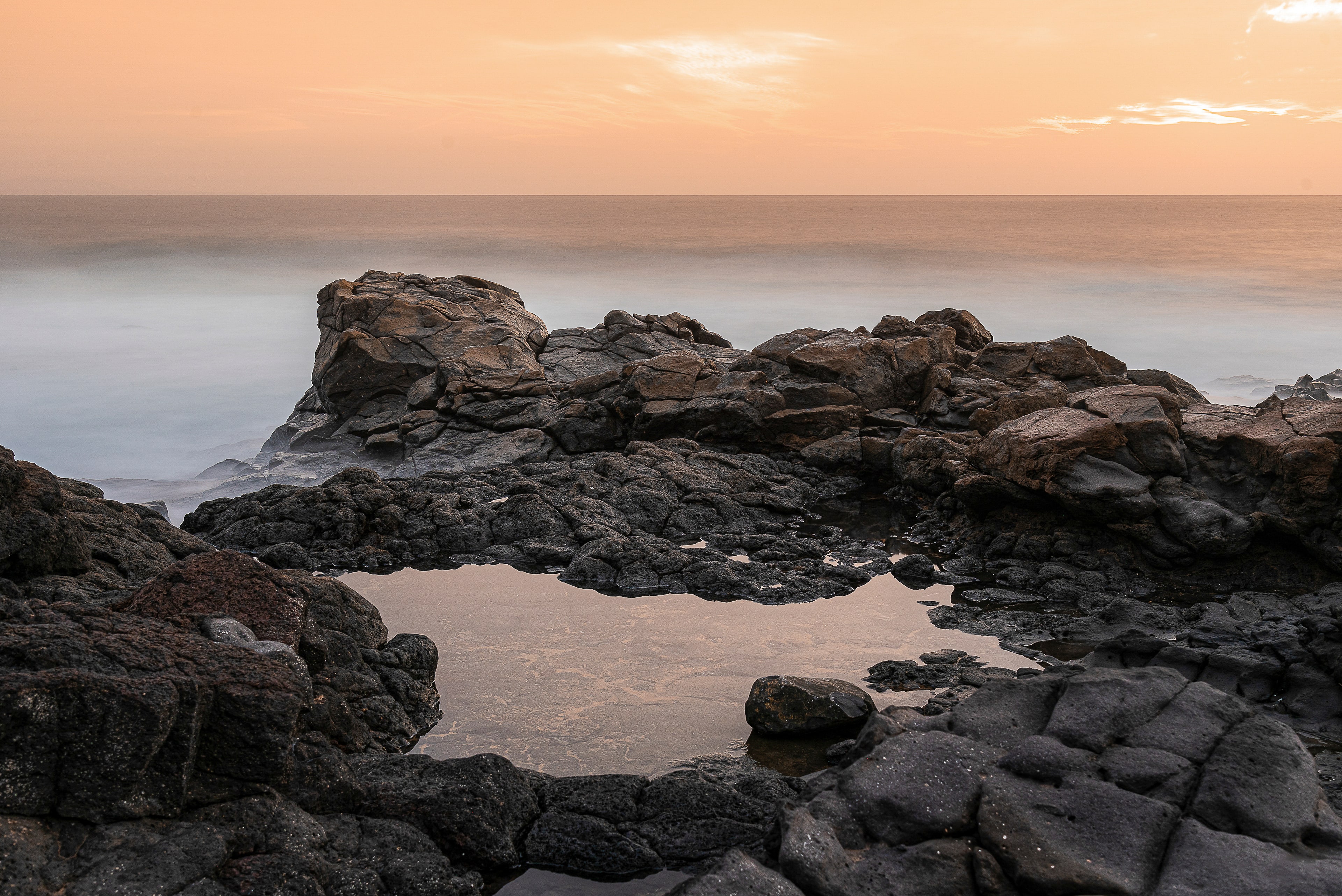 The Cornish coast — rockpool and Atlantic